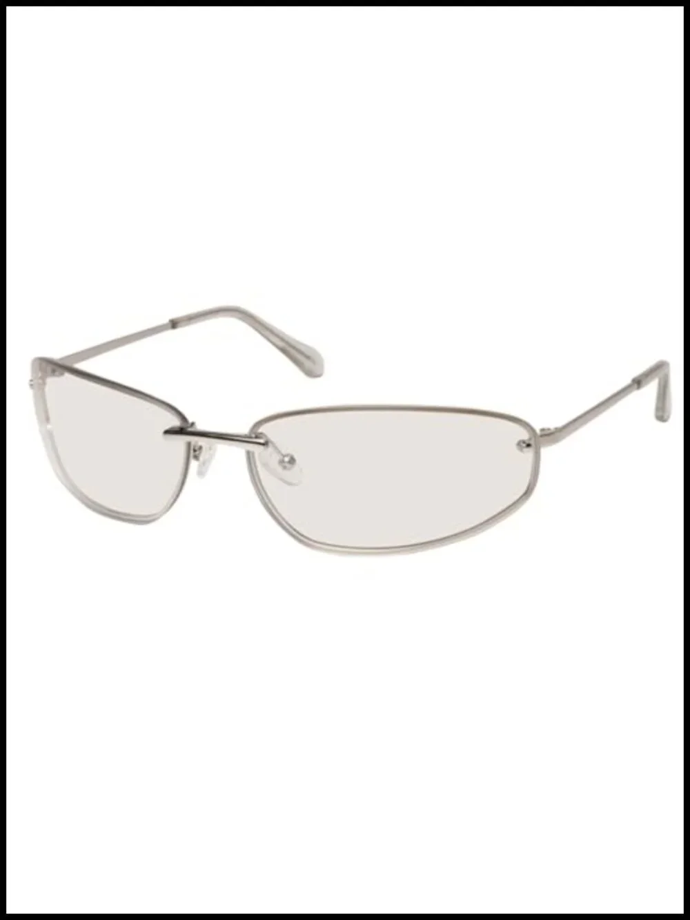 Retro Y2K Wrap Sunglasses UV400 Protection Metal Frame Oval Shape